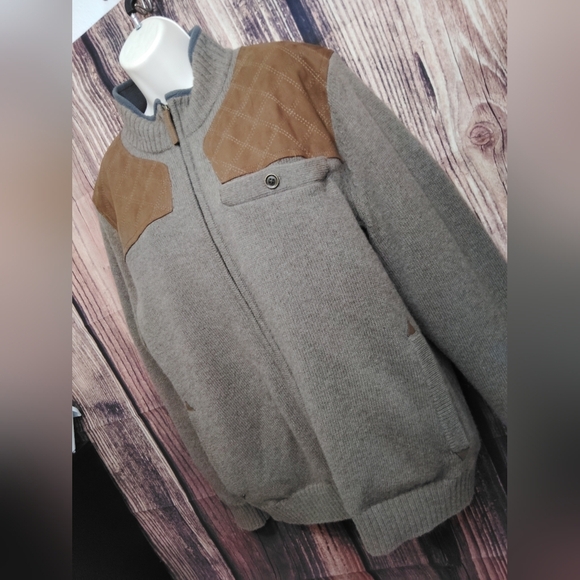 Men's Duluth trading Gray and Brown Sweater - Picture 2 of 5
